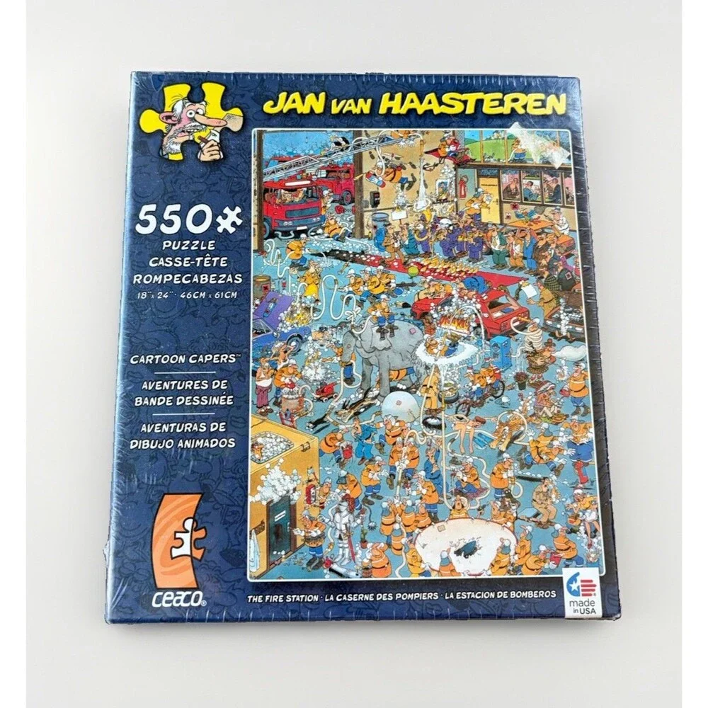 Jan Van Haasteren The Fire Station 550 Piece Puzzle Ceaco Cartoon Capers NEW